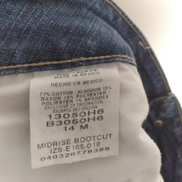 Riders by Lee Medium Wash Midrise Bootcut Jeans Size 14M - Picture 9 of 10